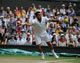 Day 9 Wed 29 Jun 2011 - Jo-Wilfried Tsonga (FRA) in action today during his Gentlemen's Singles Quarterfinal match against Roger Federer (SUI)