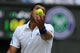 Day 9 Wed 29 Jun 2011 - Jo-Wilfried Tsonga (FRA) in action today during his victory over Roger Federer (SUI) in todays Gentlemen's Singles Quarterfinal match